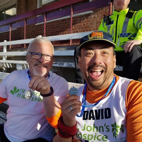 Keswick to Barrow - Alan and David at the end