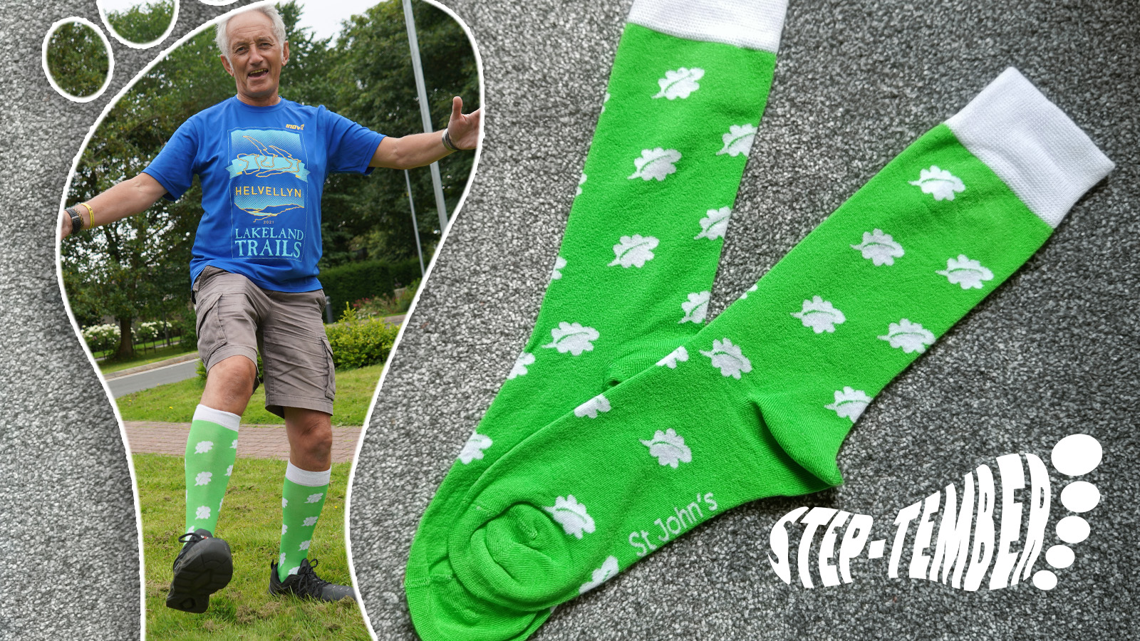 Step-tember for St John's Hospice. Exclusive socks